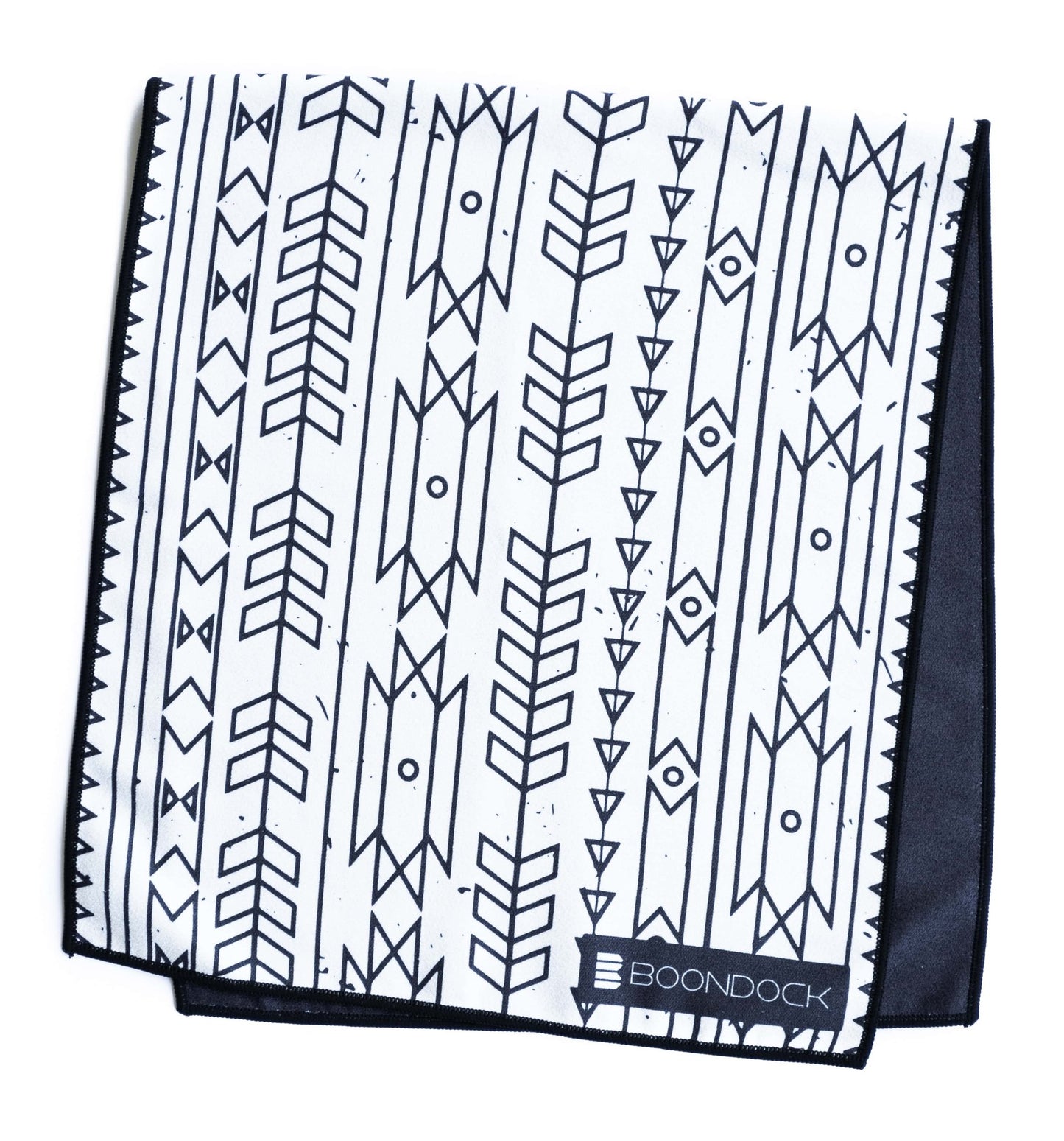 boondock arctic gym towel white with black native lines